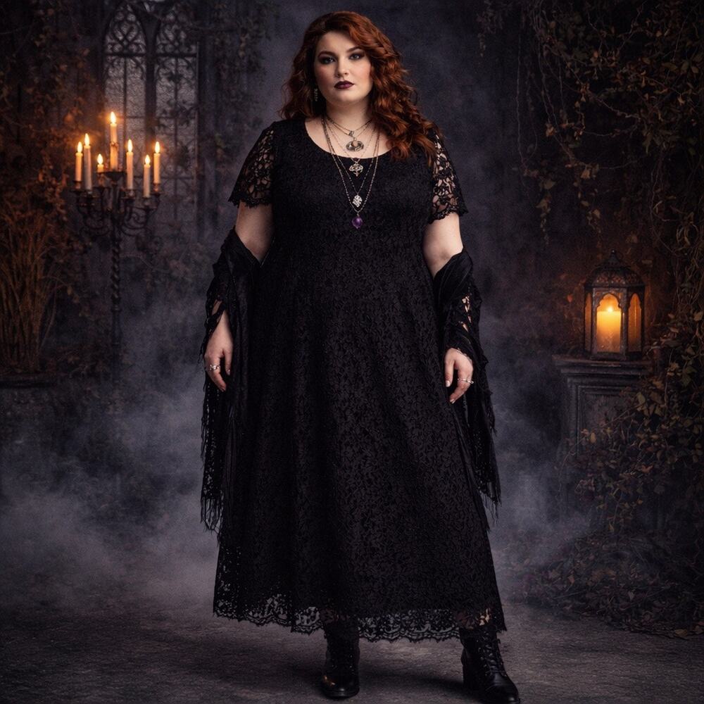 Vtg Y2K Ronni Nicole II Lace Maxi Dress Sz 24 Whimsigoth Witchy Stevie Nicks